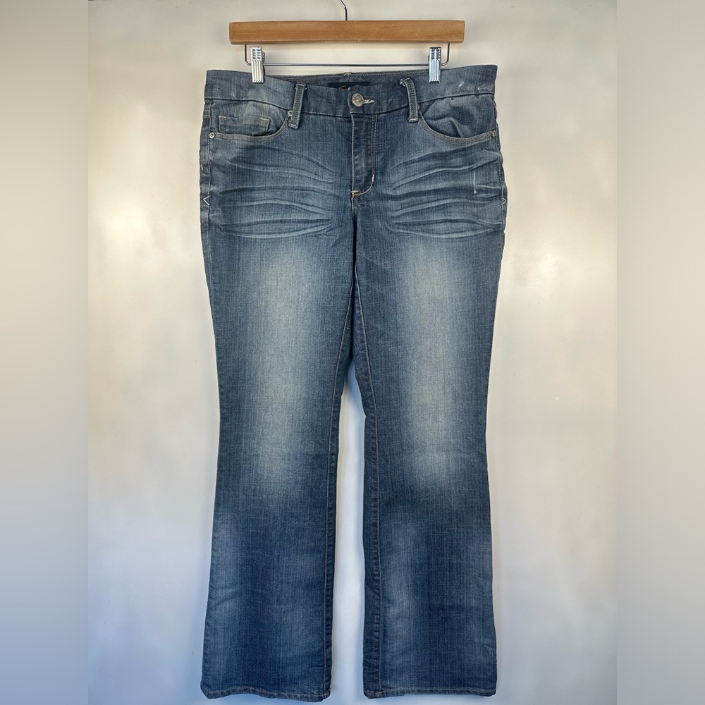 Seven7‎ Jeans Womens 10 Blue Washed Denim Slim Bootcut  Embroidered Pockets